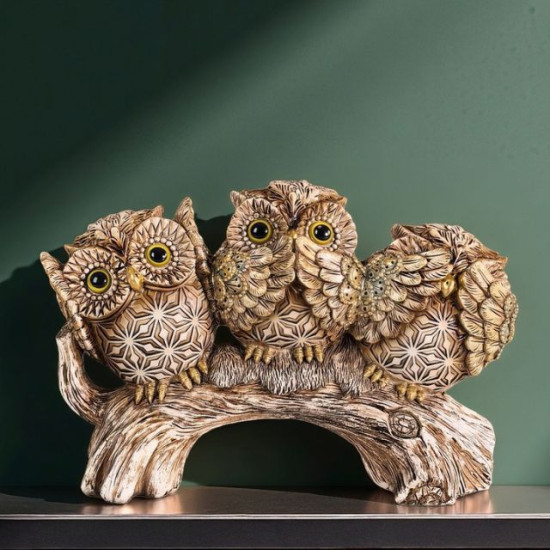 Декоративна статуетка три бухала  "Не видях, не чух, не разбрах"