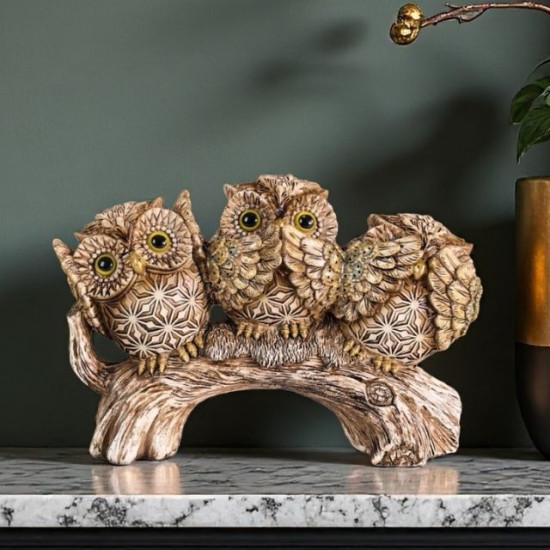 Декоративна статуетка три бухала  "Не видях, не чух, не разбрах"