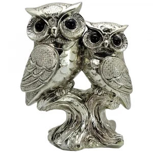 Декоративна фигурка - две сови върху клон