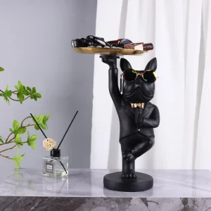 Статуетка Френски Булдог Иконом с Поднос 