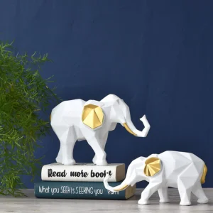 Комплект Декоративни Слончета Майка и Бебе Геометричен Стил