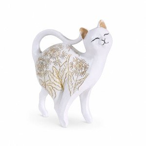 Статуетка котка с флорални мотиви