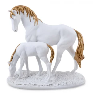 Декоративна статуетка "Бели коне" (майка и конче) 