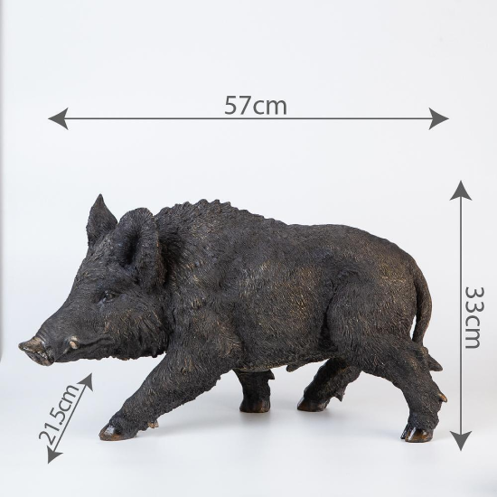 Голяма, реалистична статуетка на глиган за декорация, изработена от полирезин, показана в профил