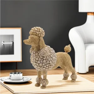 Луксозна статуетка пудел в златен цвят