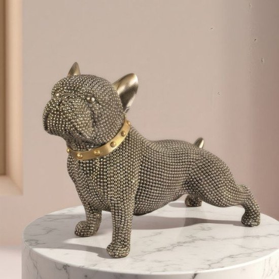 Декоративна статуетка френски булдог в златист цвят