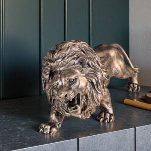 Статуетка лъв ревящ в бронзов цвят