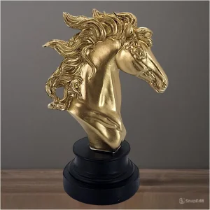 Златна декоративна статуетка конска глава