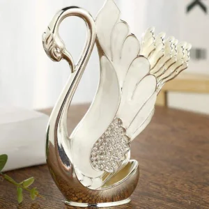 Елегантен Комплект Лебед Silver с 6 Десертни Лъжички 