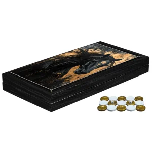 Голяма дървена табла за игра с изображение на Кон