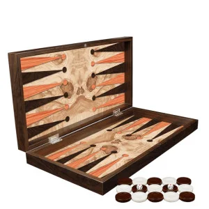 Луксозен дървен комплект за игра: шах и табла