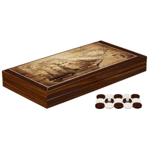 Луксозна дървена табла с дизайн "Пиратски кораб"