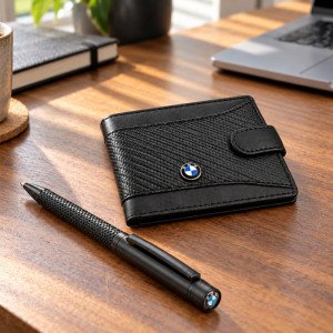 Мъжки комплект портфейл и химикалка BMW