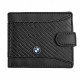Кожен мъжки портфейл с емблема на BMW и черна химикалка в кутия със синьо легло