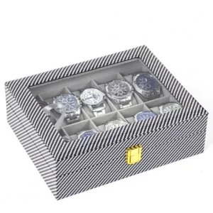 Луксозна кутия за 12 часовника карбон дизайн