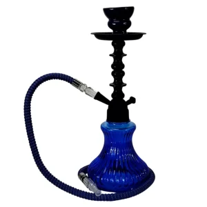 Наргиле в Син Цвят с Релефна Стъкленица и Черен Корпус 