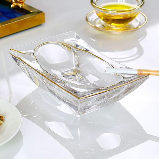 Изключително дебел и масивен стъклен пепелник за пури