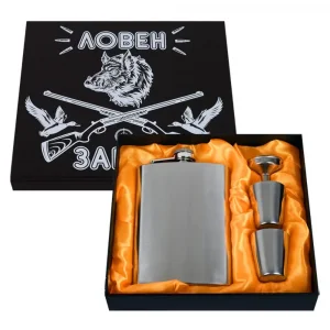 Комплект манерка "Ловен запас" с две метални чашки и фуния