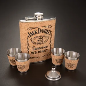 Комплект за алкохол с джобно шише и чаши Jack Daniels