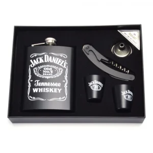 Комплект за алкохол с джобно шише и чаши Jack Daniels