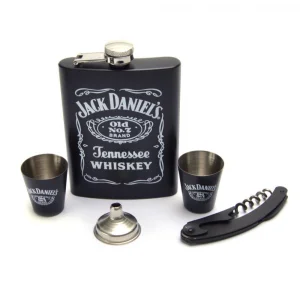 Комплект за алкохол с джобно шише и чаши Jack Daniels