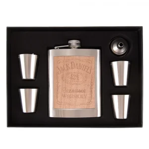 Сет за алкохол с джобно шише и чаши Jack Daniels