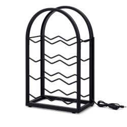 Метална поставка за вино за 12 бутилки с LED светлина