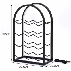 Метална поставка за вино за 12 бутилки с LED светлина