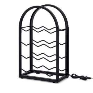 Метална поставка за вино за 12 бутилки с LED светлина