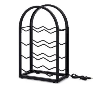 Метална поставка за вино за 12 бутилки с LED светлина