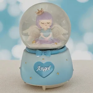 Музикално и въртящо се преспапие със сняг "Ангел с корона"