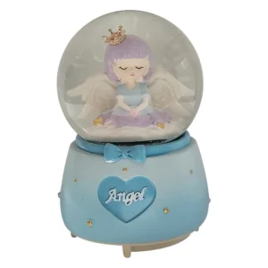 Музикално и въртящо се преспапие със сняг "Ангел с корона"