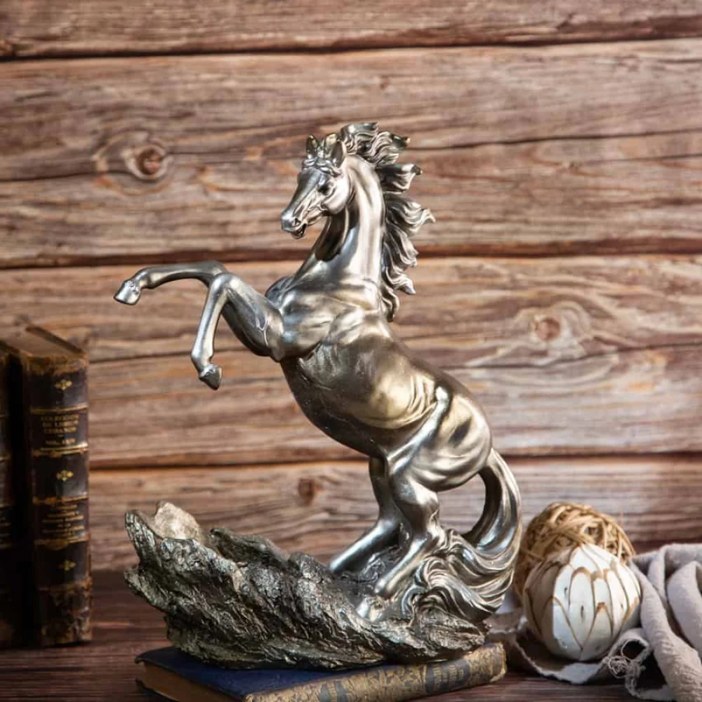 Поставка за бутилка сребрист кон - Символ на Изобилието